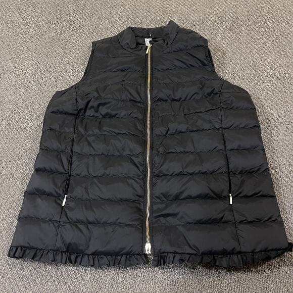 Lulu B Down Feathers Vest Womens Size Small S Full Zip Black Sleeveless - Picture 1 of 10